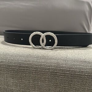 Express black belt with sparking circles, new with tags